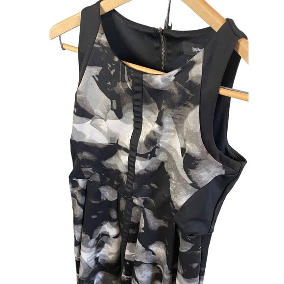 Mossimo Black White Sleeveless Patterned Knee Length Dress Sz M - Picture 4 of 10